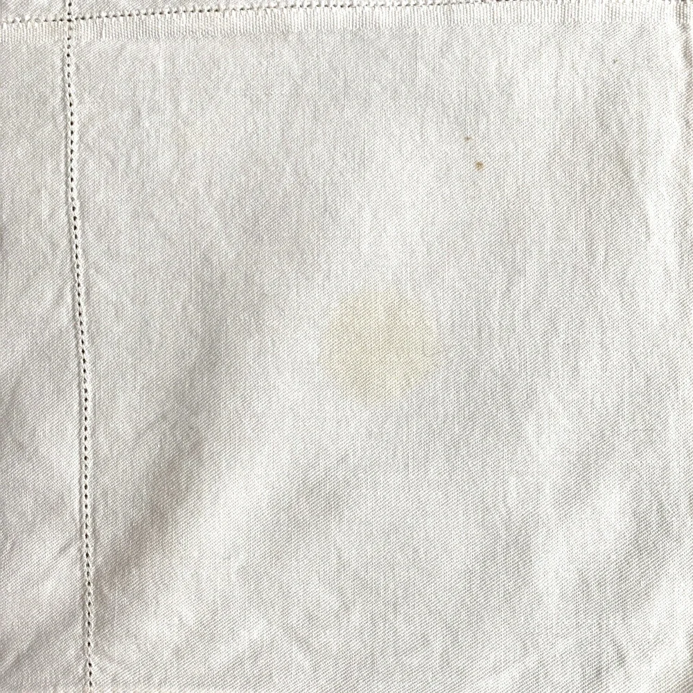 Vintage Cotton Farmhouse Tablecloth Floral Print Yellow Red & Green Floral Flaws